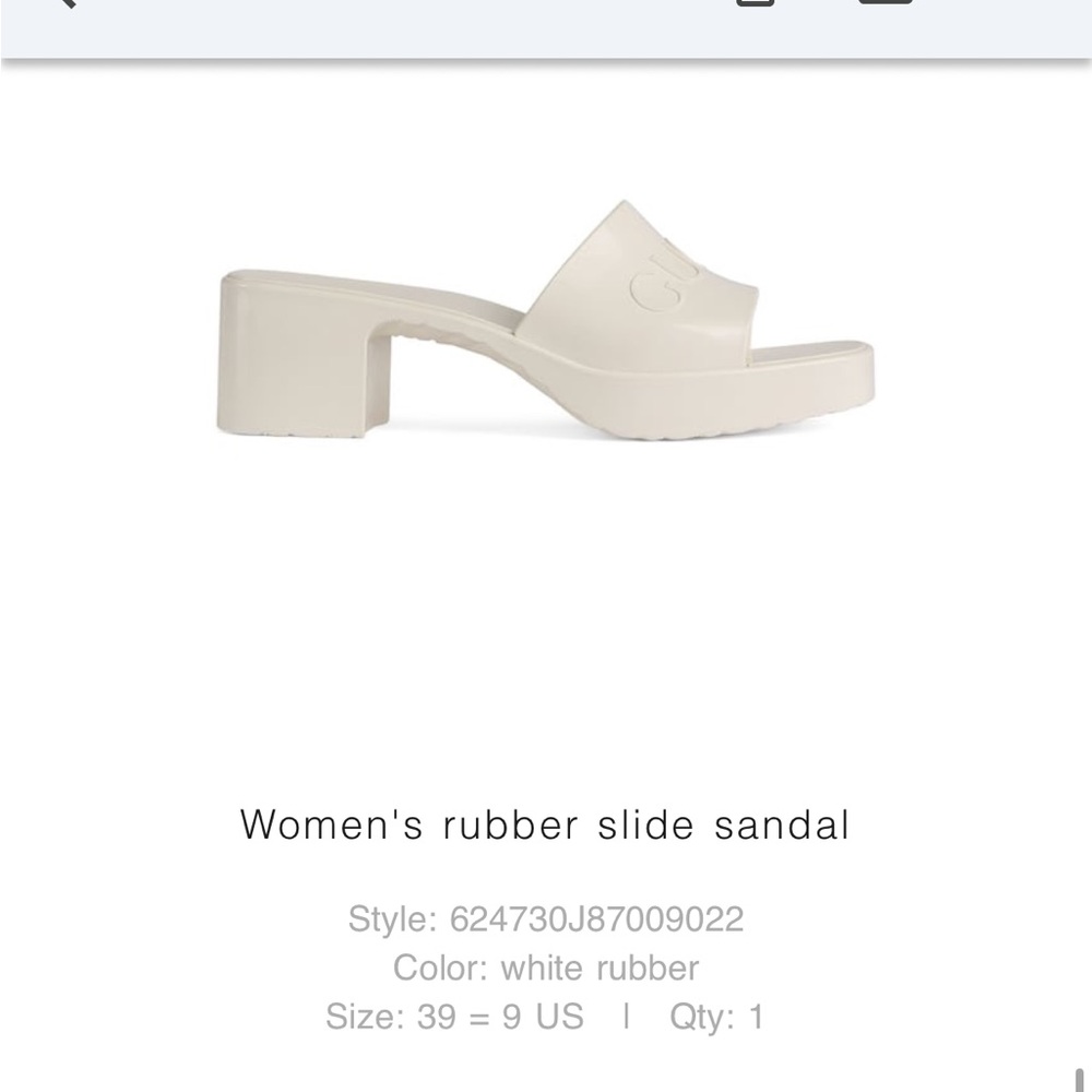 Gucci Women's Cream Rubber Slide Sandals